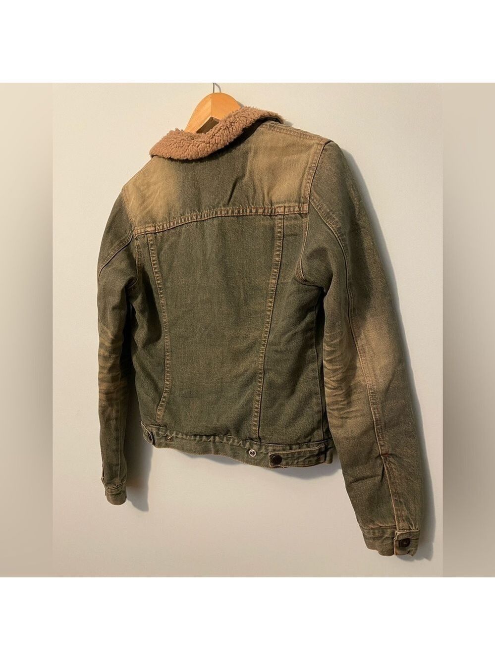 7 For All Mankind Vintage Sherpa Lined Jean Jacket Small - Picture 6 of 9